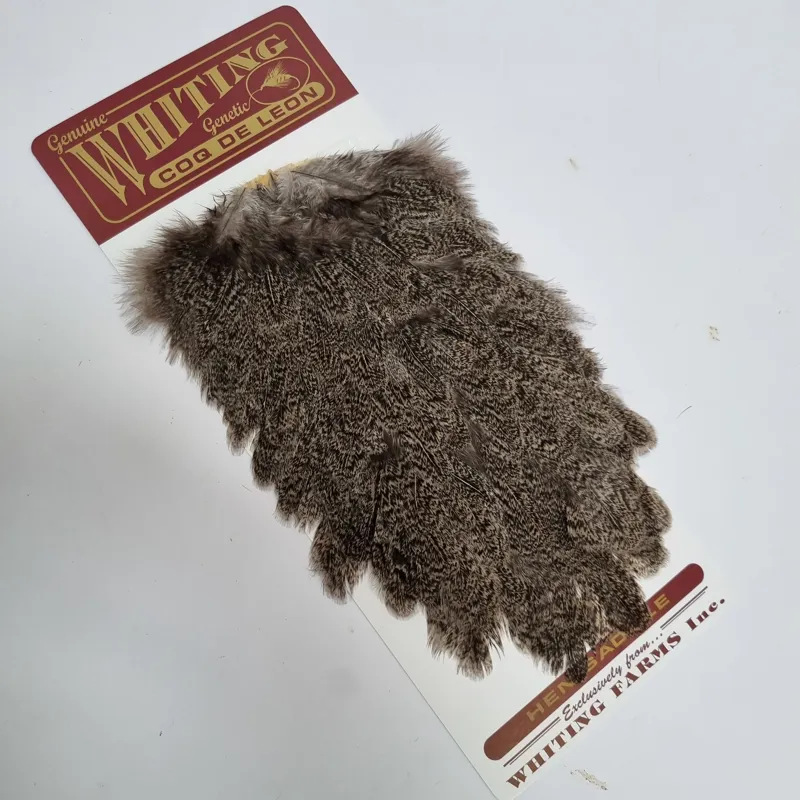 Whiting Coq de Leon Hen Saddle in Silver Speckled